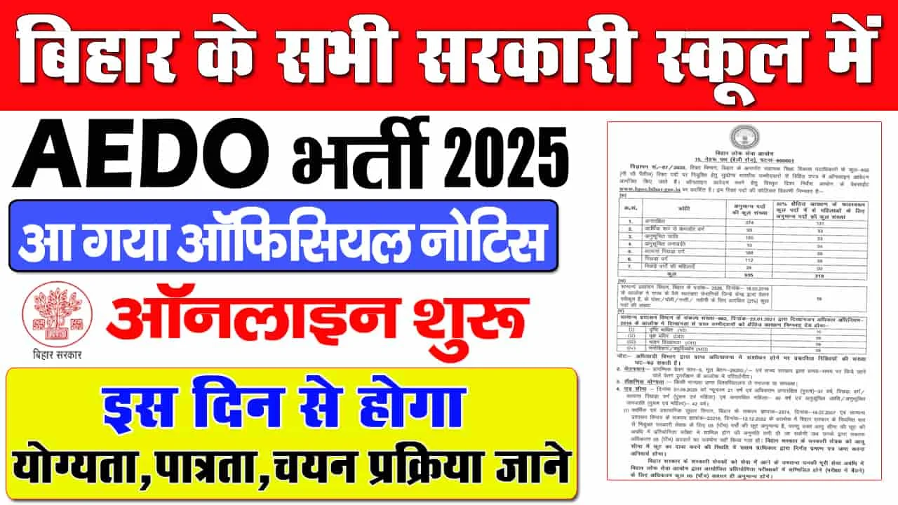 BPSC AEDO Vacancy 2025