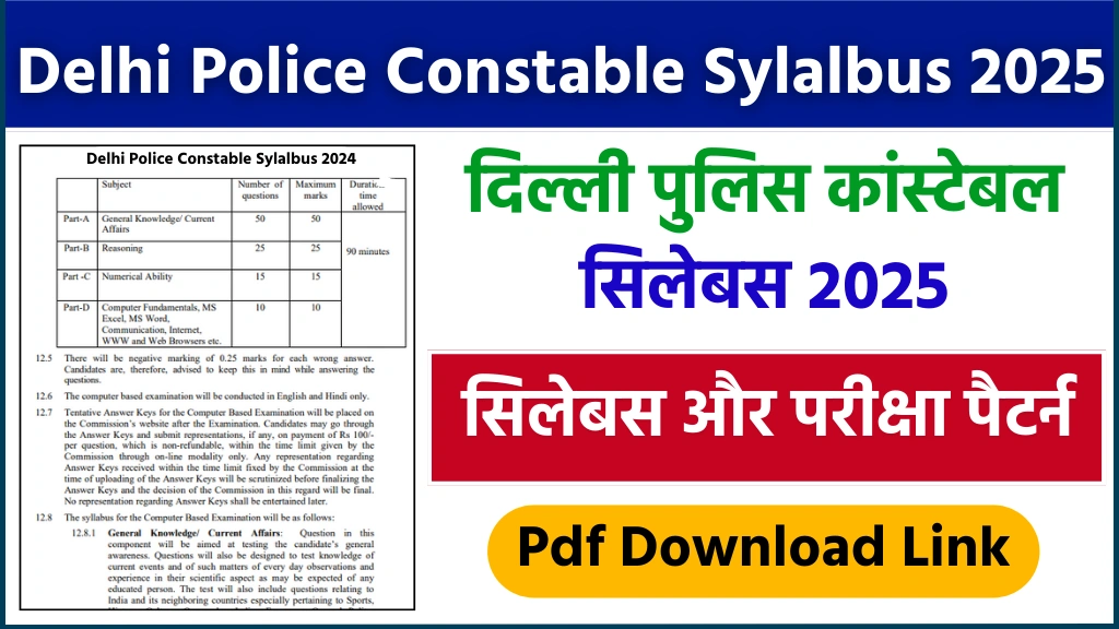 Delhi Police Constable Syllabus